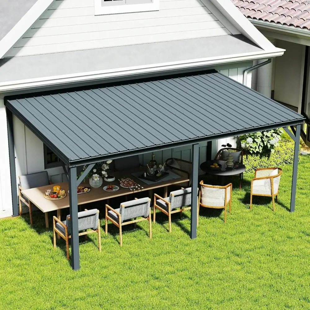 Galvanized Steel Wall-Mounted Hardtop Gazebo - Image 124