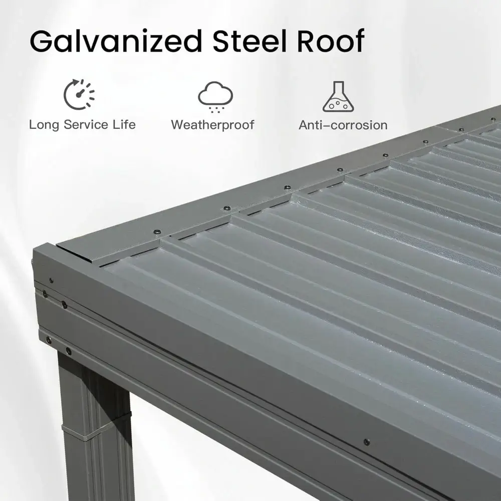 Galvanized Steel Wall-Mounted Hardtop Gazebo - Image 131