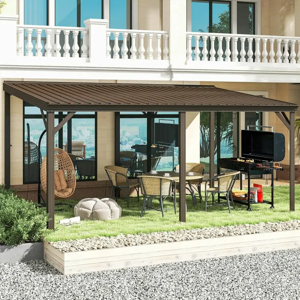 Galvanized Steel Wall-Mounted Hardtop Gazebo - Image 133