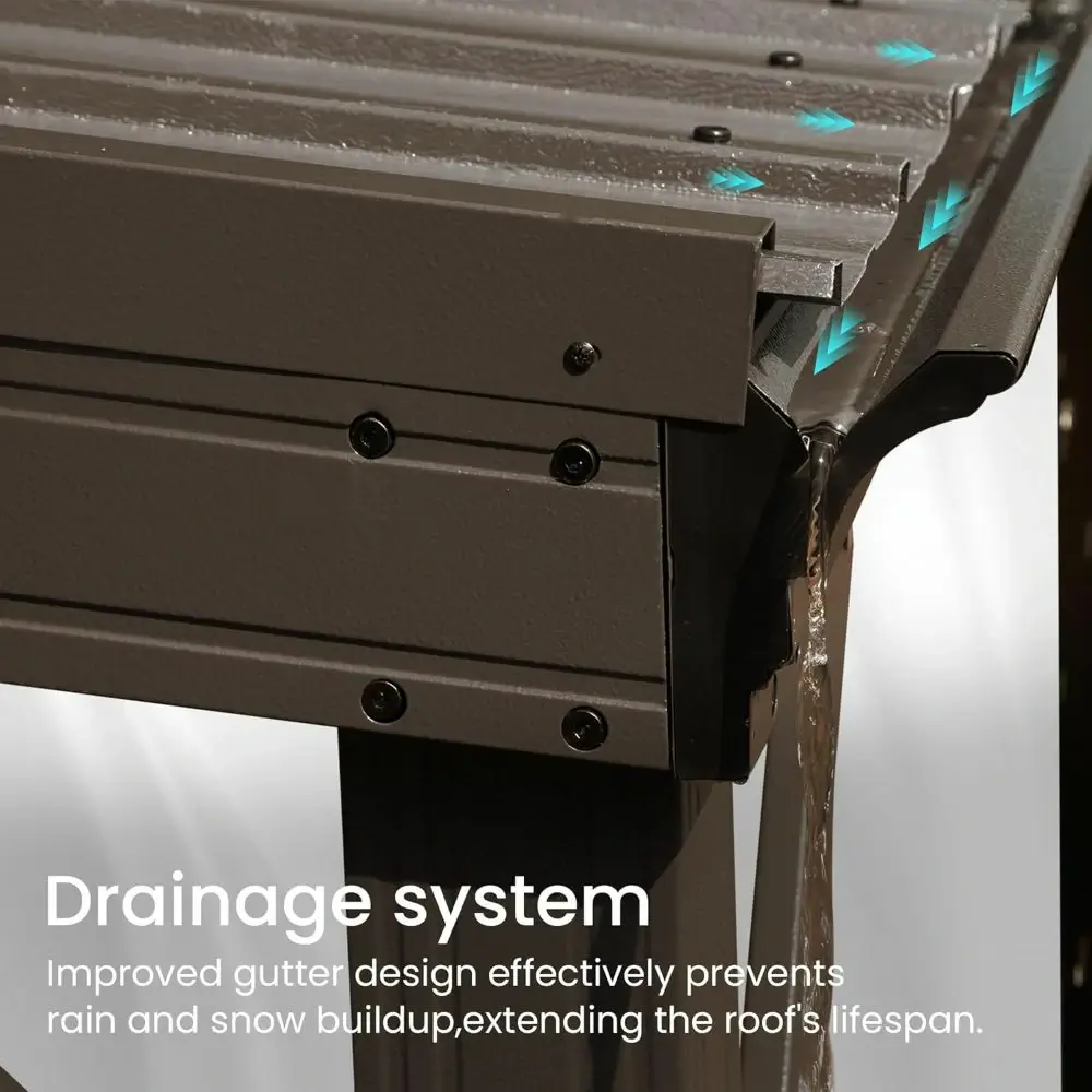 Galvanized Steel Wall-Mounted Hardtop Gazebo - Image 135