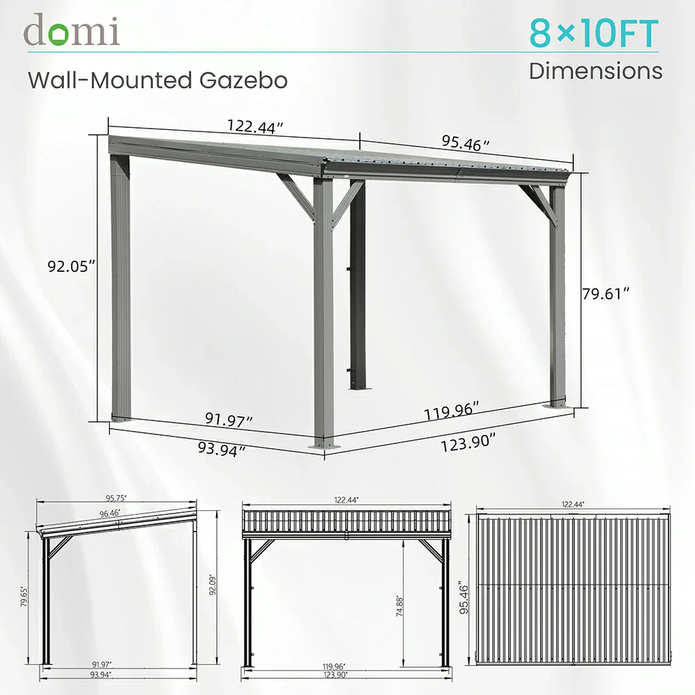 Galvanized Steel Wall-Mounted Hardtop Gazebo - Image 14