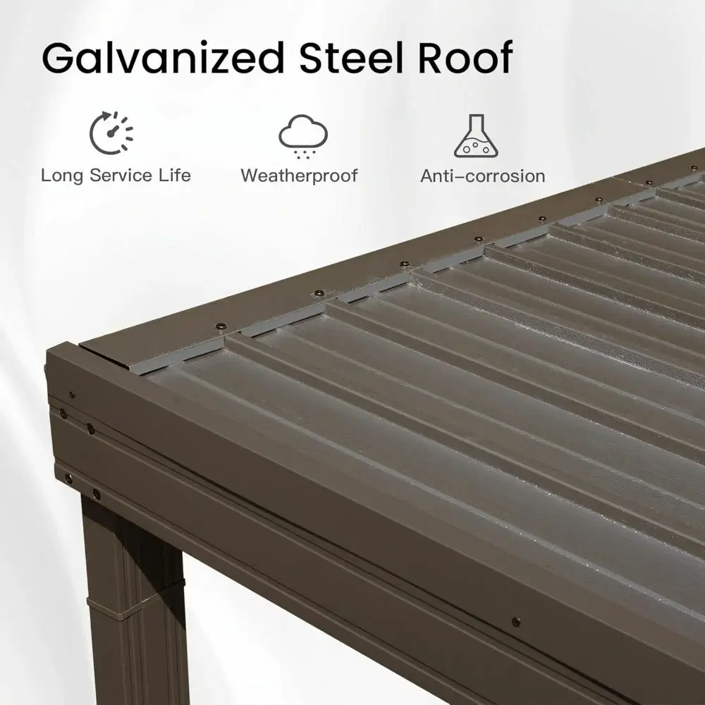 Galvanized Steel Wall-Mounted Hardtop Gazebo - Image 140