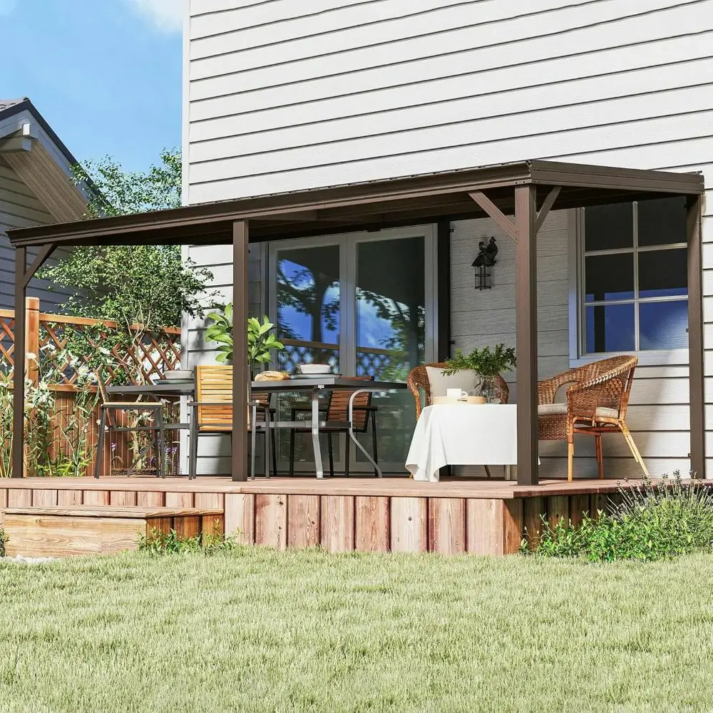 Galvanized Steel Wall-Mounted Hardtop Gazebo - Image 141