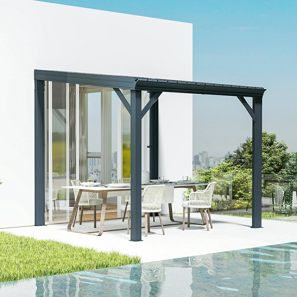 Galvanized Steel Wall-Mounted Hardtop Gazebo - Image 23