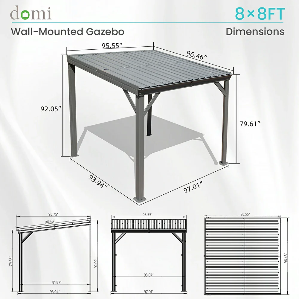 Galvanized Steel Wall-Mounted Hardtop Gazebo - Image 3