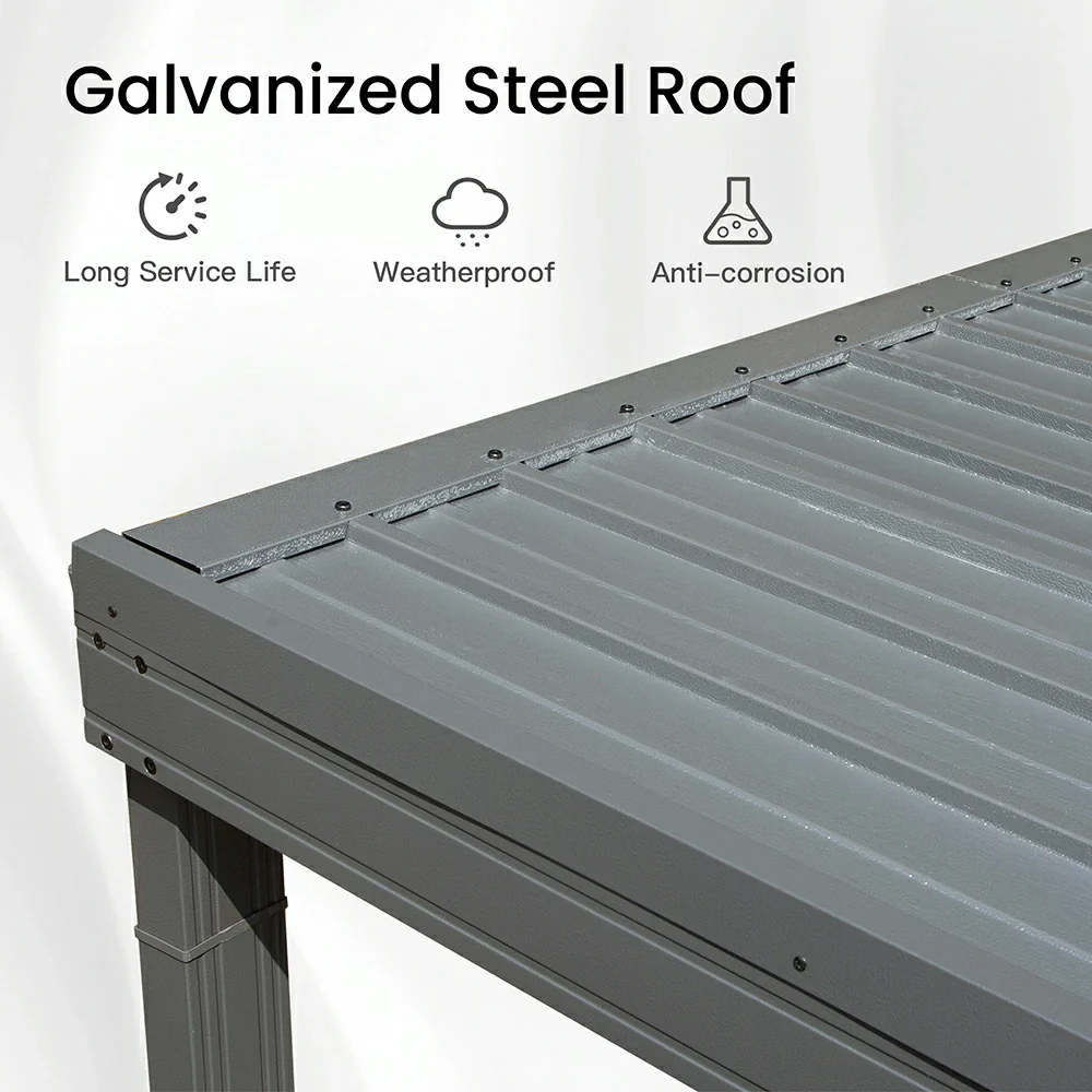 Galvanized Steel Wall-Mounted Hardtop Gazebo - Image 31