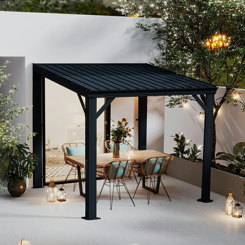 Galvanized Steel Wall-Mounted Hardtop Gazebo - Image 32