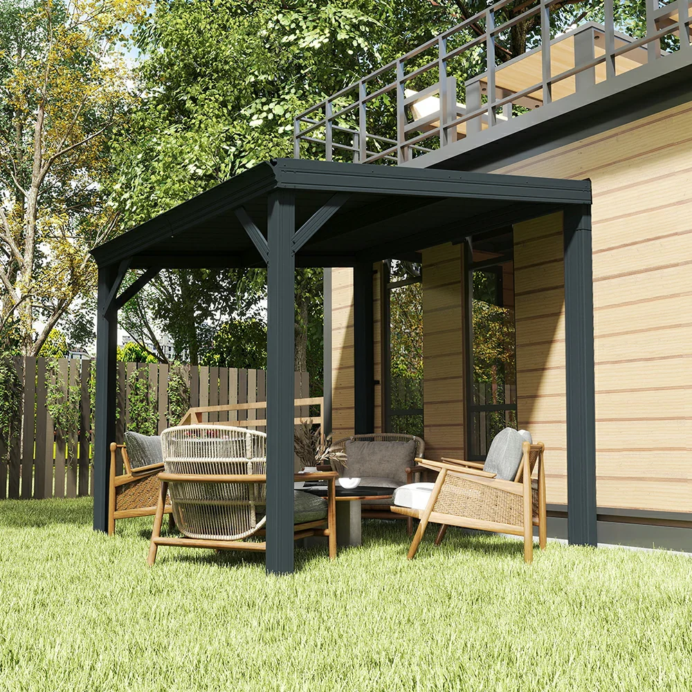 Galvanized Steel Wall-Mounted Hardtop Gazebo - Image 33