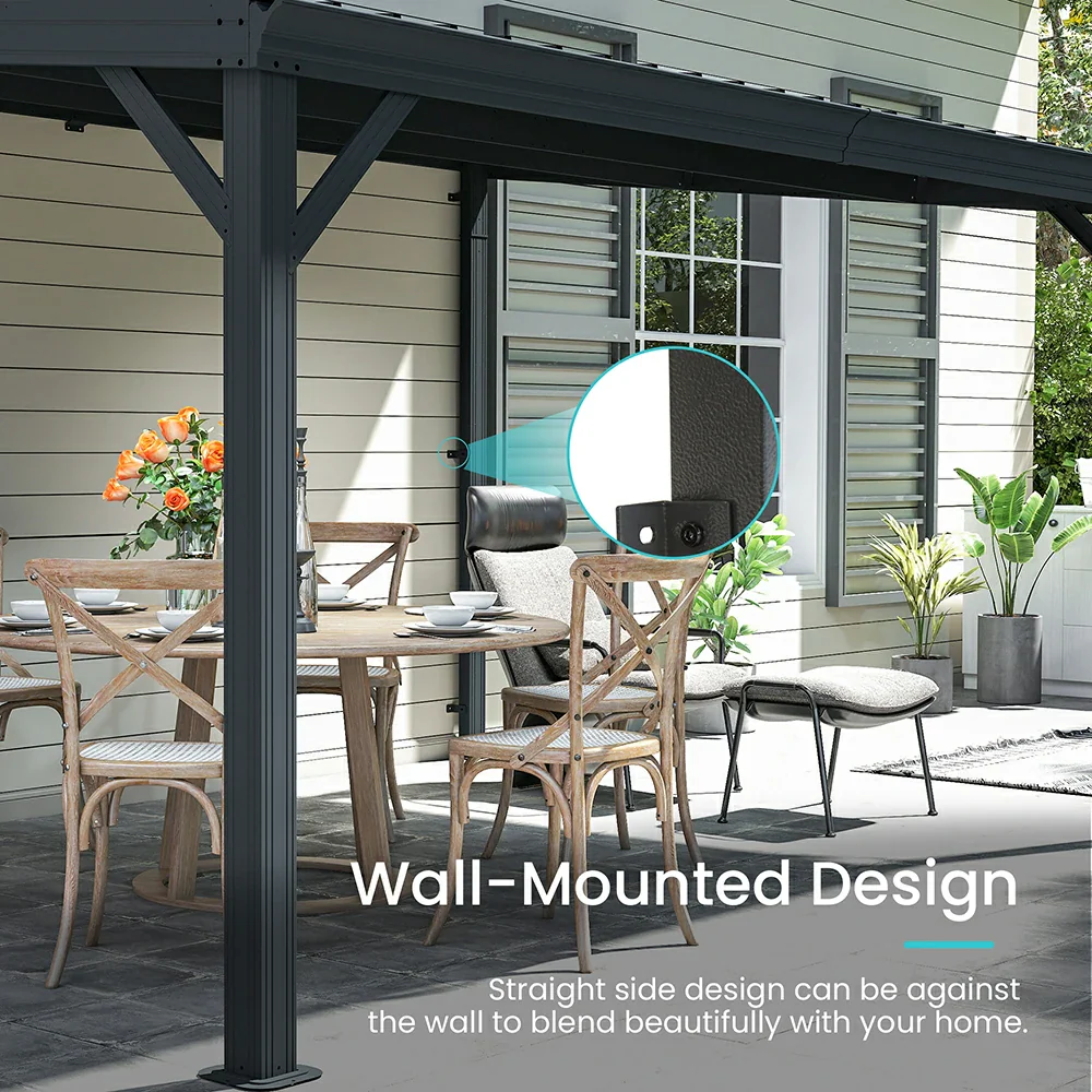 Galvanized Steel Wall-Mounted Hardtop Gazebo - Image 51