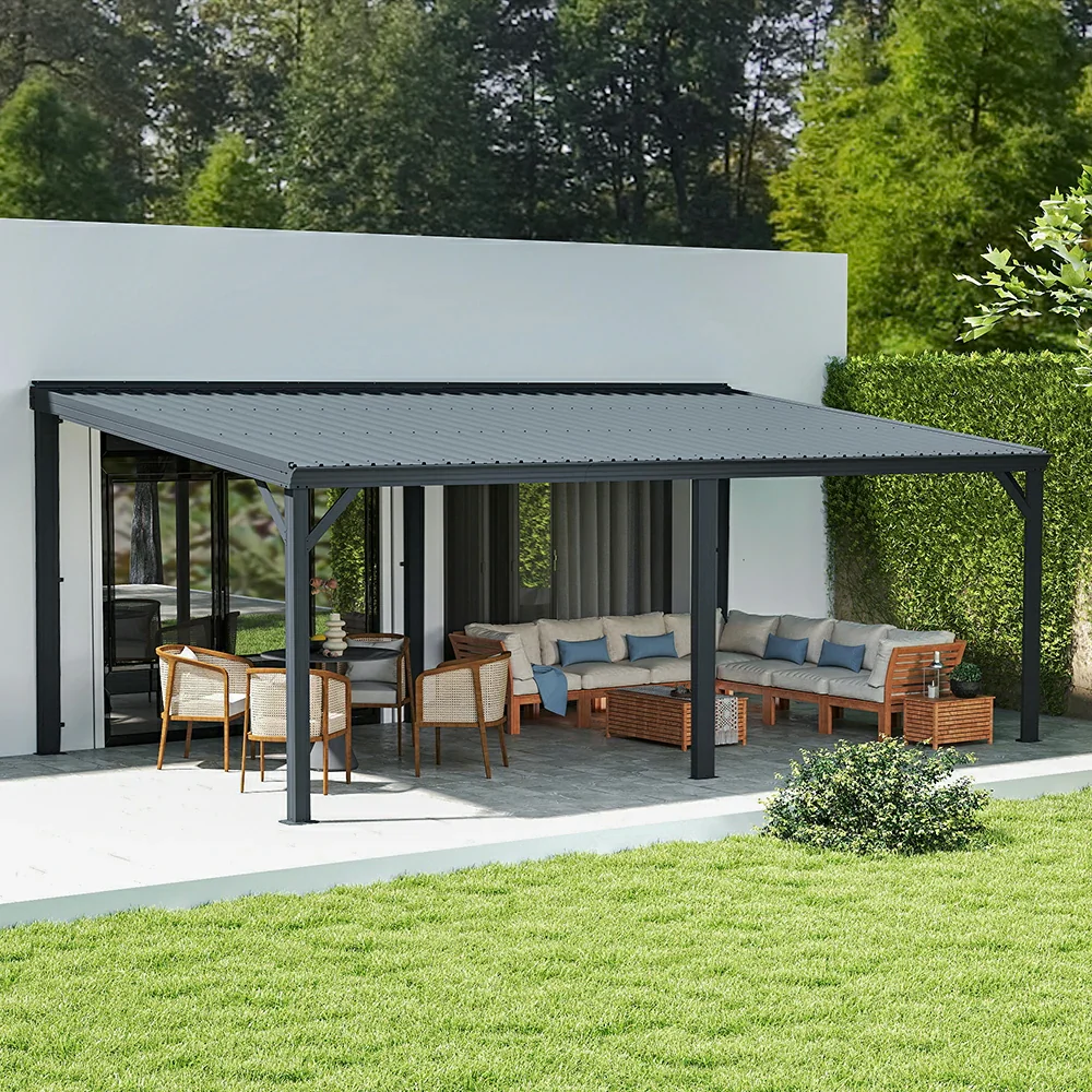 Galvanized Steel Wall-Mounted Hardtop Gazebo - Image 53
