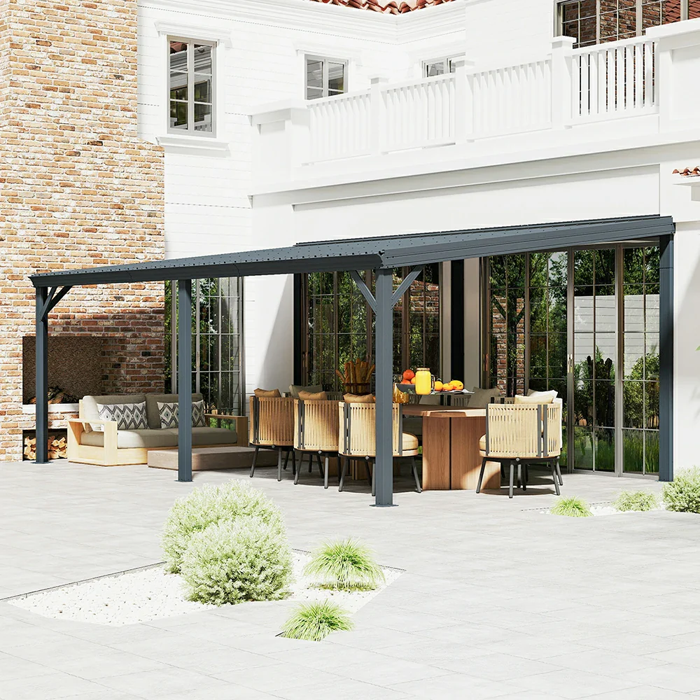 Galvanized Steel Wall-Mounted Hardtop Gazebo - Image 54