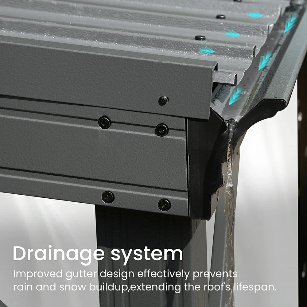Galvanized Steel Wall-Mounted Hardtop Gazebo - Image 6