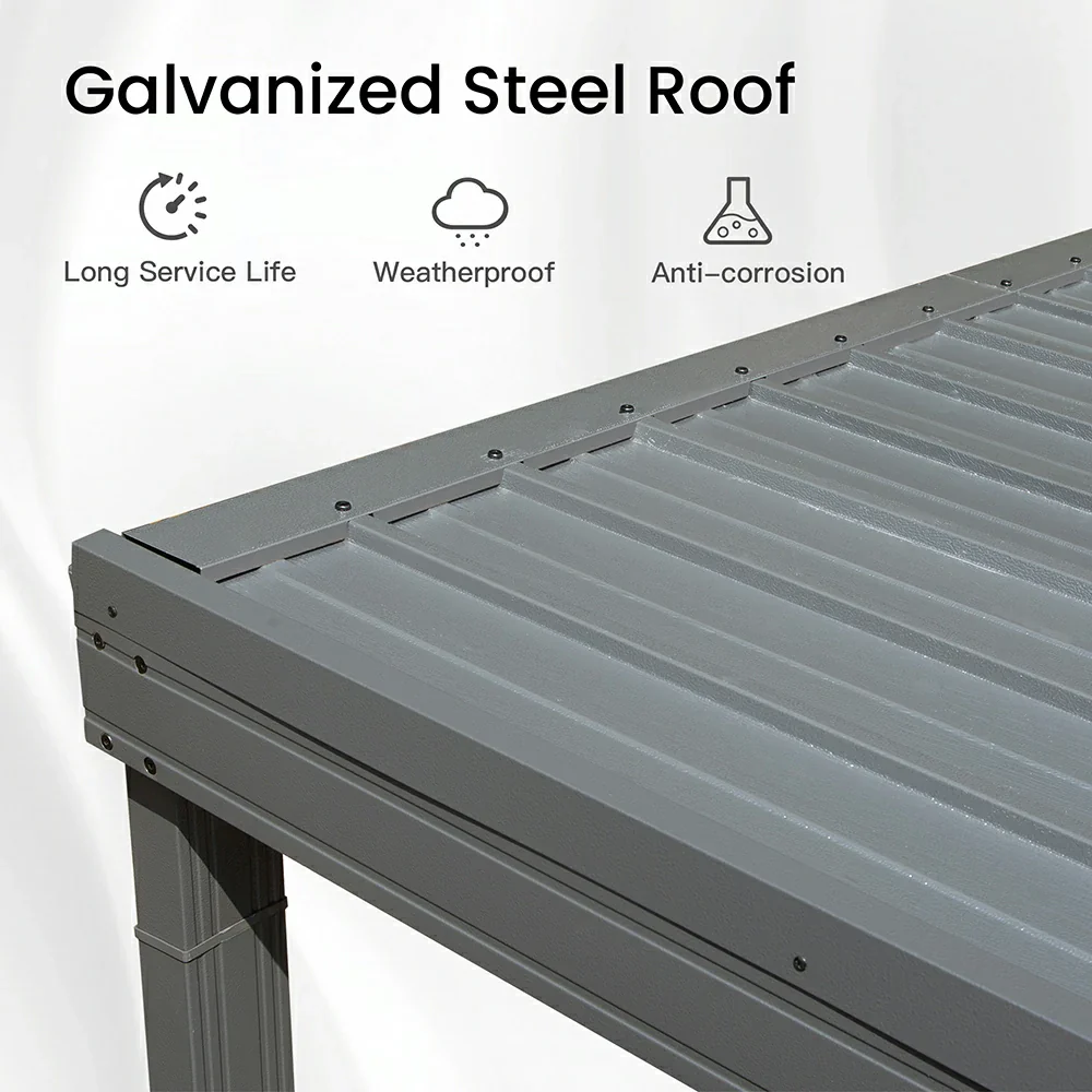 Galvanized Steel Wall-Mounted Hardtop Gazebo - Image 62