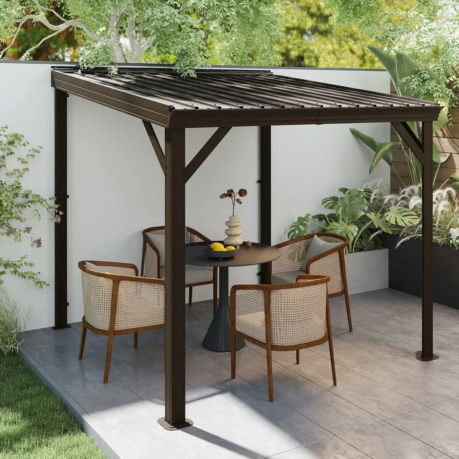 Galvanized Steel Wall-Mounted Hardtop Gazebo - Image 63