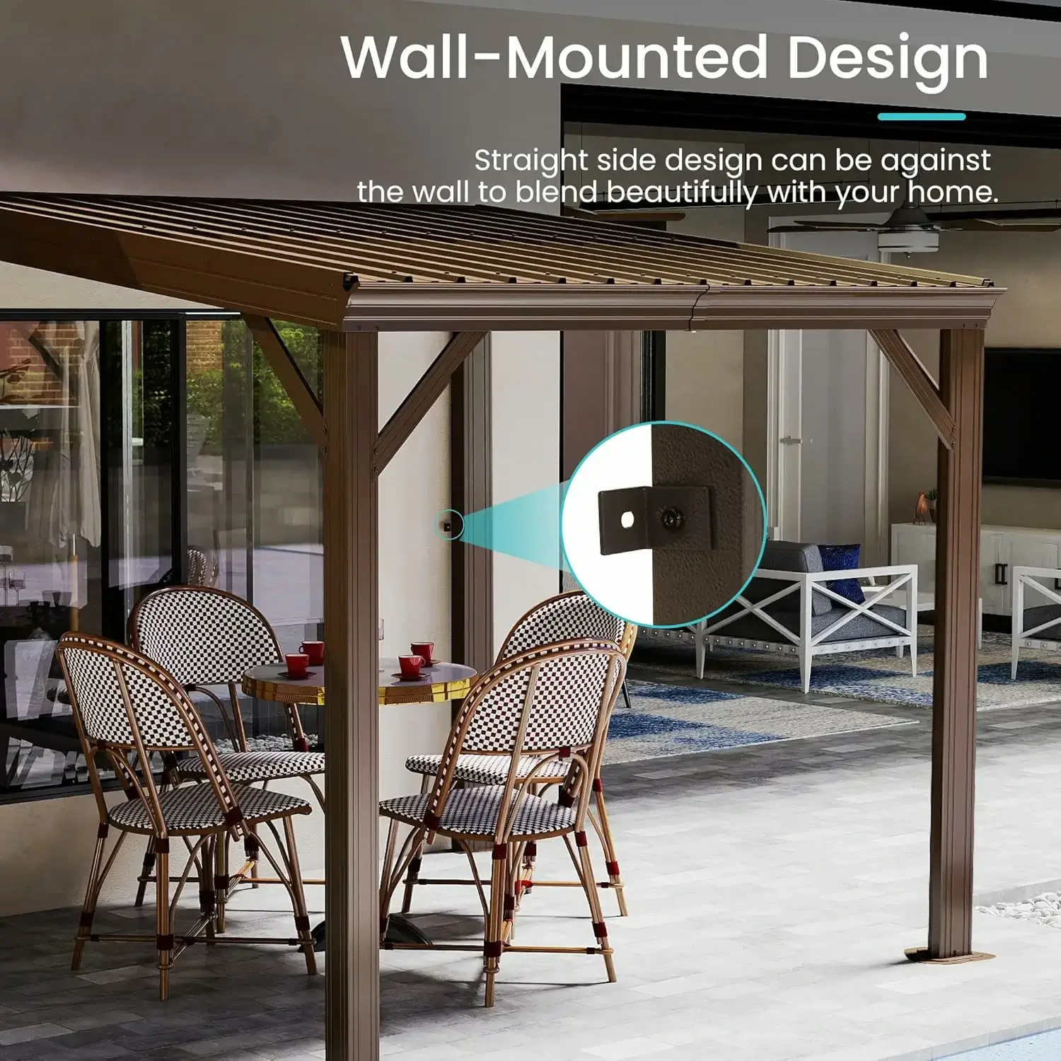 Galvanized Steel Wall-Mounted Hardtop Gazebo - Image 69