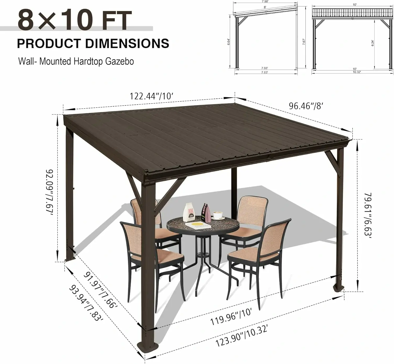 Galvanized Steel Wall-Mounted Hardtop Gazebo - Image 72
