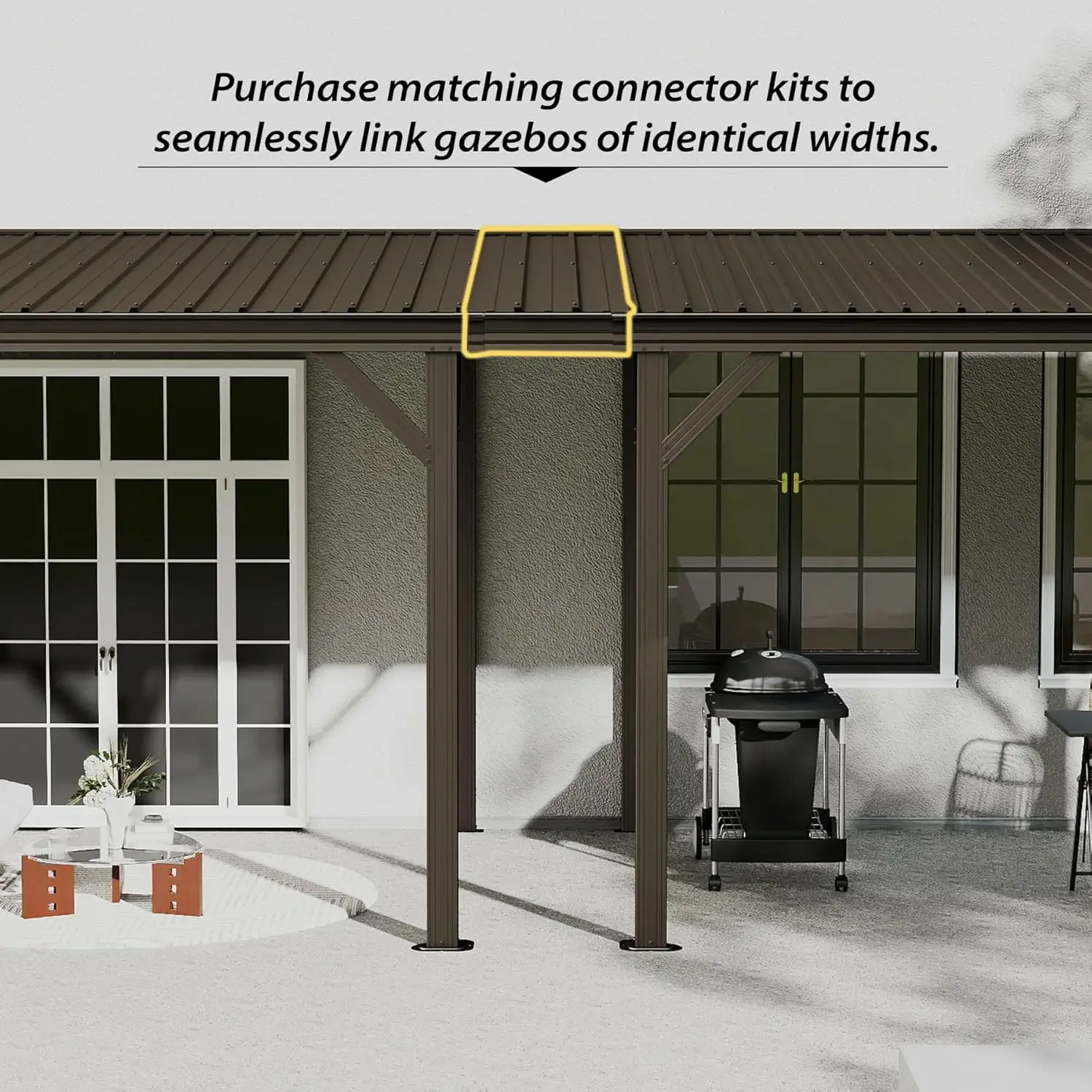 Galvanized Steel Wall-Mounted Hardtop Gazebo - Image 77
