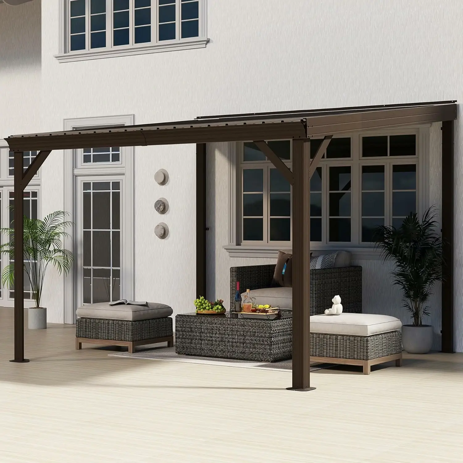 Galvanized Steel Wall-Mounted Hardtop Gazebo - Image 78