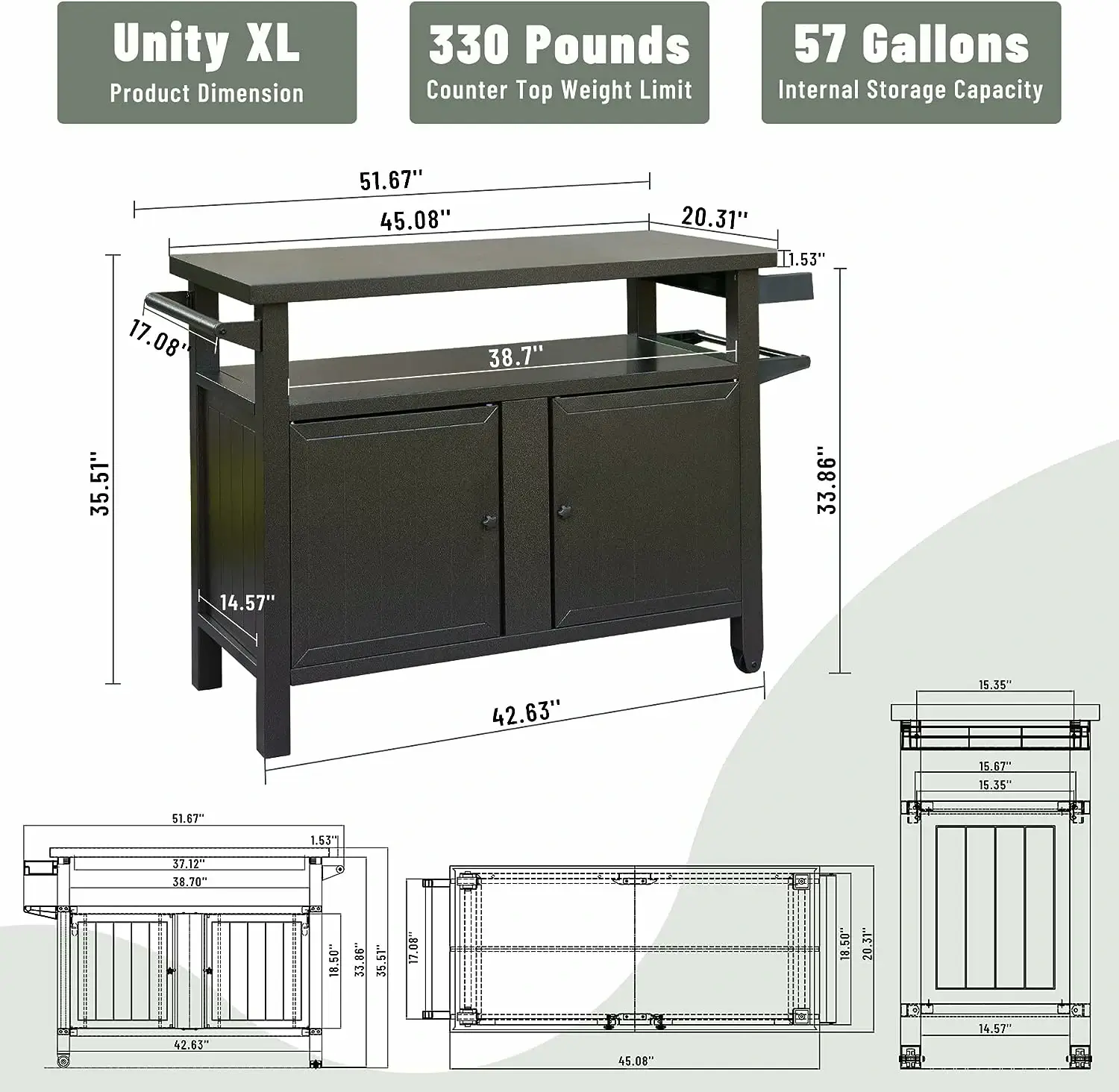Grill Cart Brown - Image 10