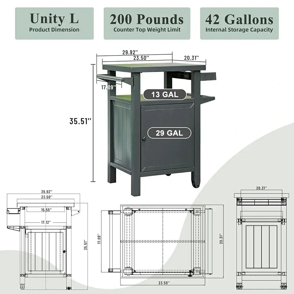 Grill Cart Brown - Image 17
