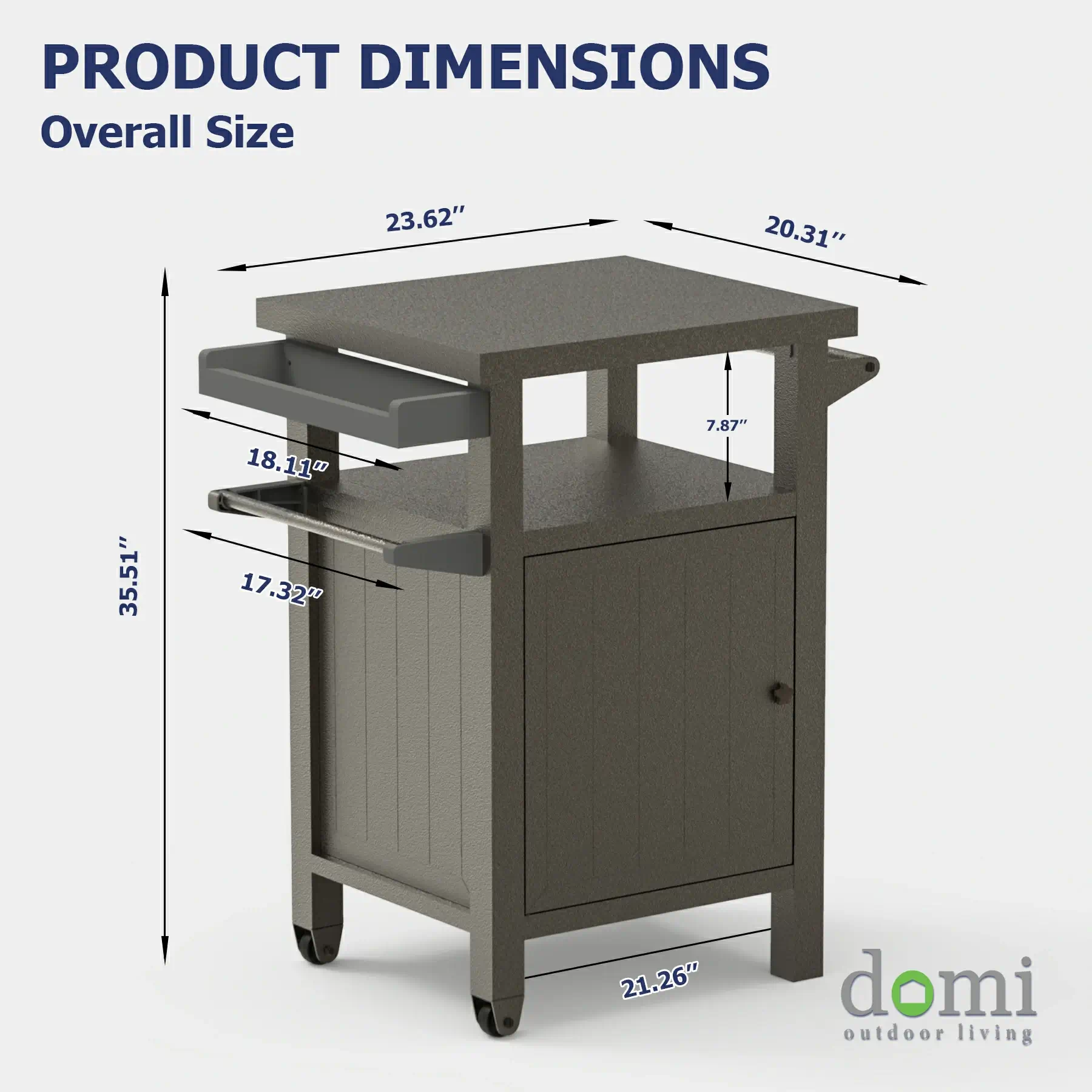 Grill Cart Brown - Image 3