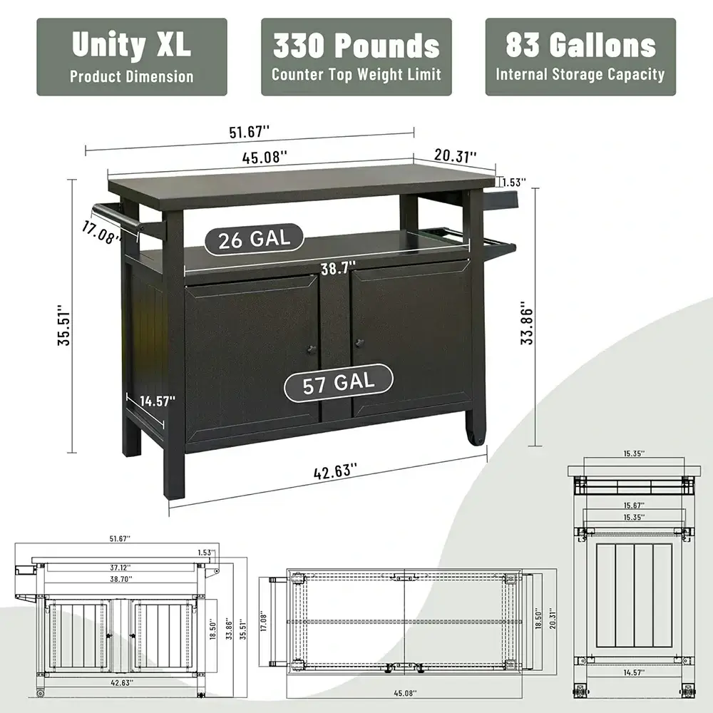 Grill Cart Brown - Image 32