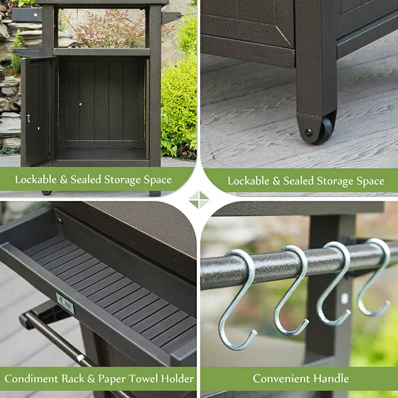 Grill Cart Brown - Image 4