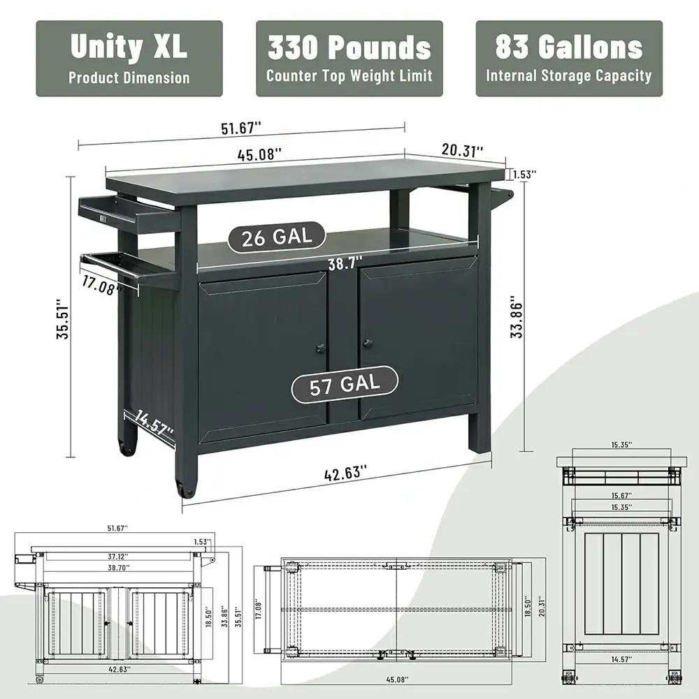 Grill Cart Brown - Image 41