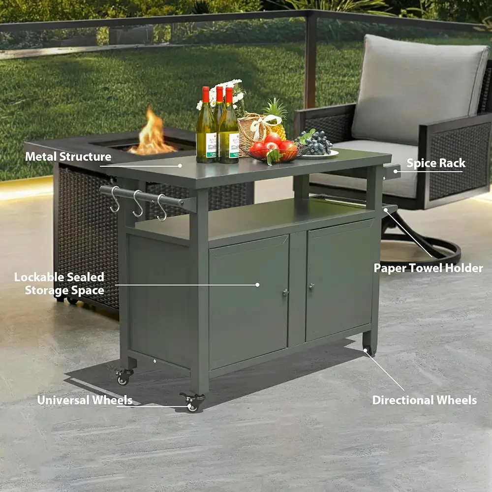 Grill Cart Brown - Image 48