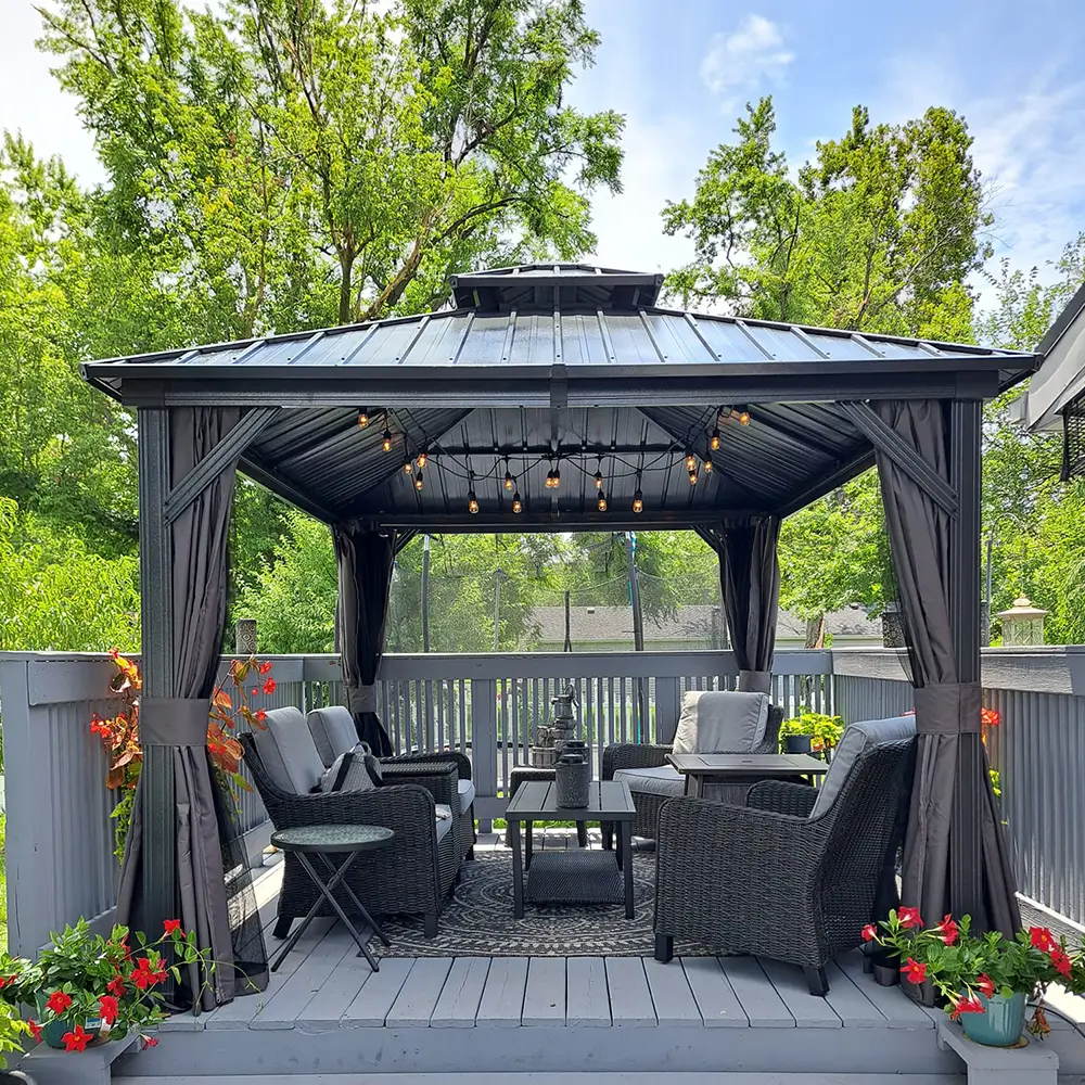 Hardtop Gazebo Classic W/ Netting & Curtain - Image 10