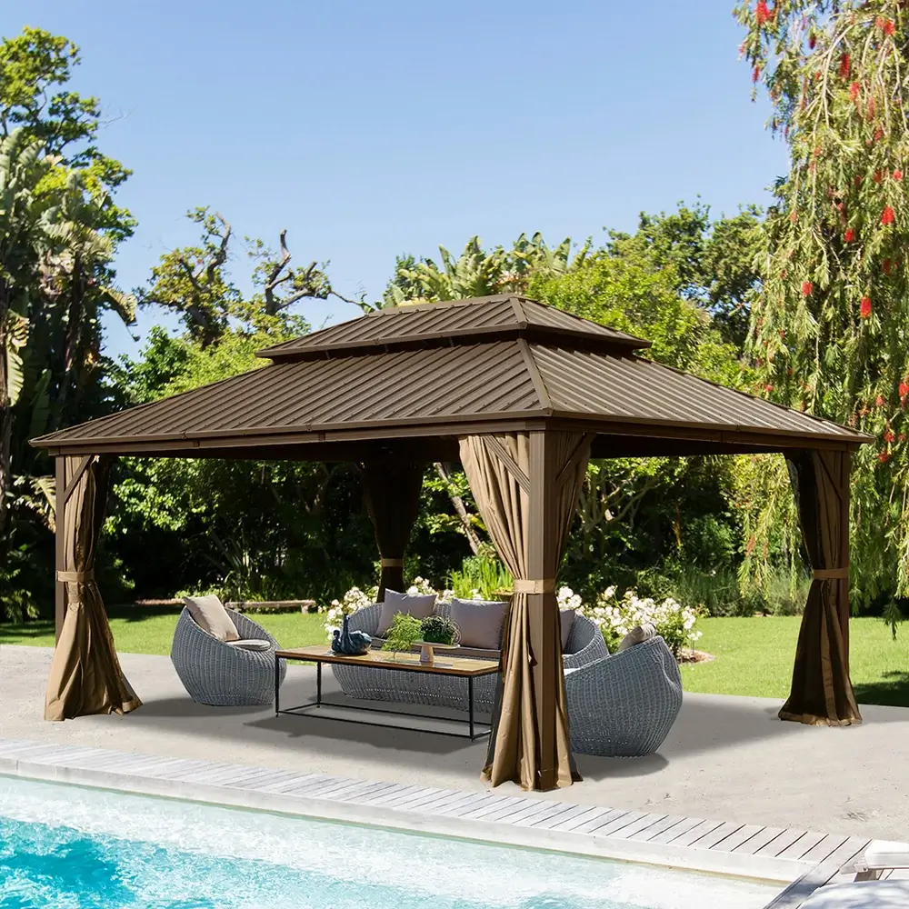 Hardtop Gazebo Classic W/ Netting & Curtain - Image 105