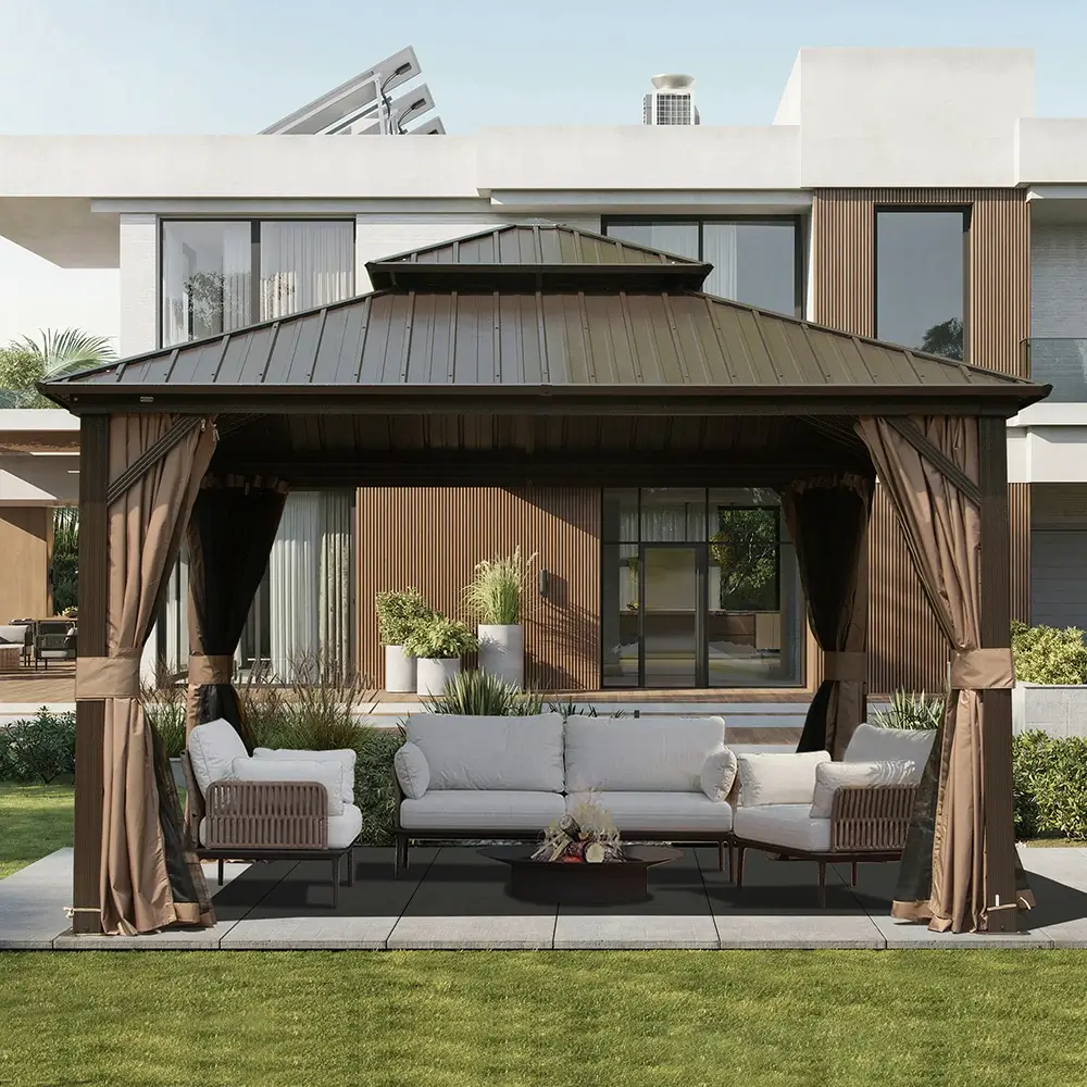 Hardtop Gazebo Classic W/ Netting & Curtain - Image 106