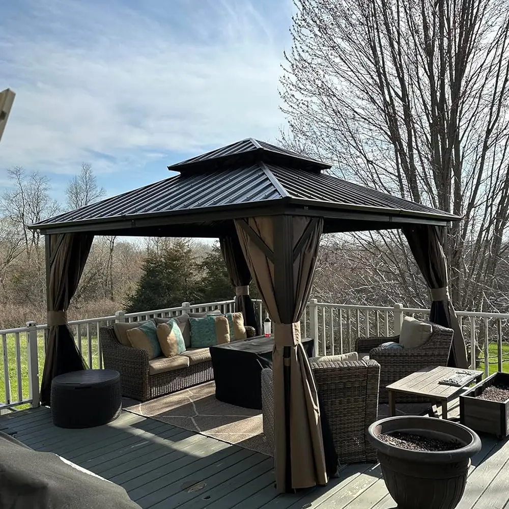 Hardtop Gazebo Classic W/ Netting & Curtain - Image 107