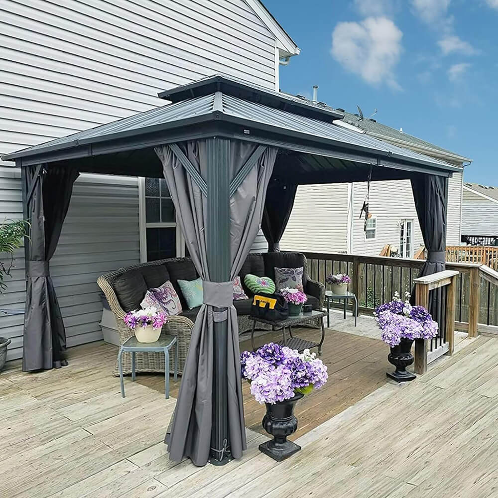 Hardtop Gazebo Classic W/ Netting & Curtain - Image 11