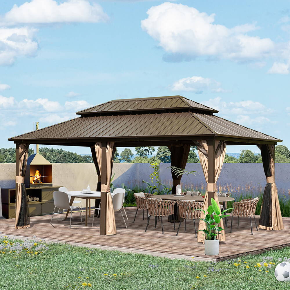 Hardtop Gazebo Classic W/ Netting & Curtain - Image 135