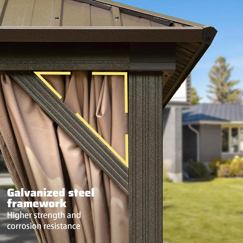 Hardtop Gazebo Classic W/ Netting & Curtain - Image 141