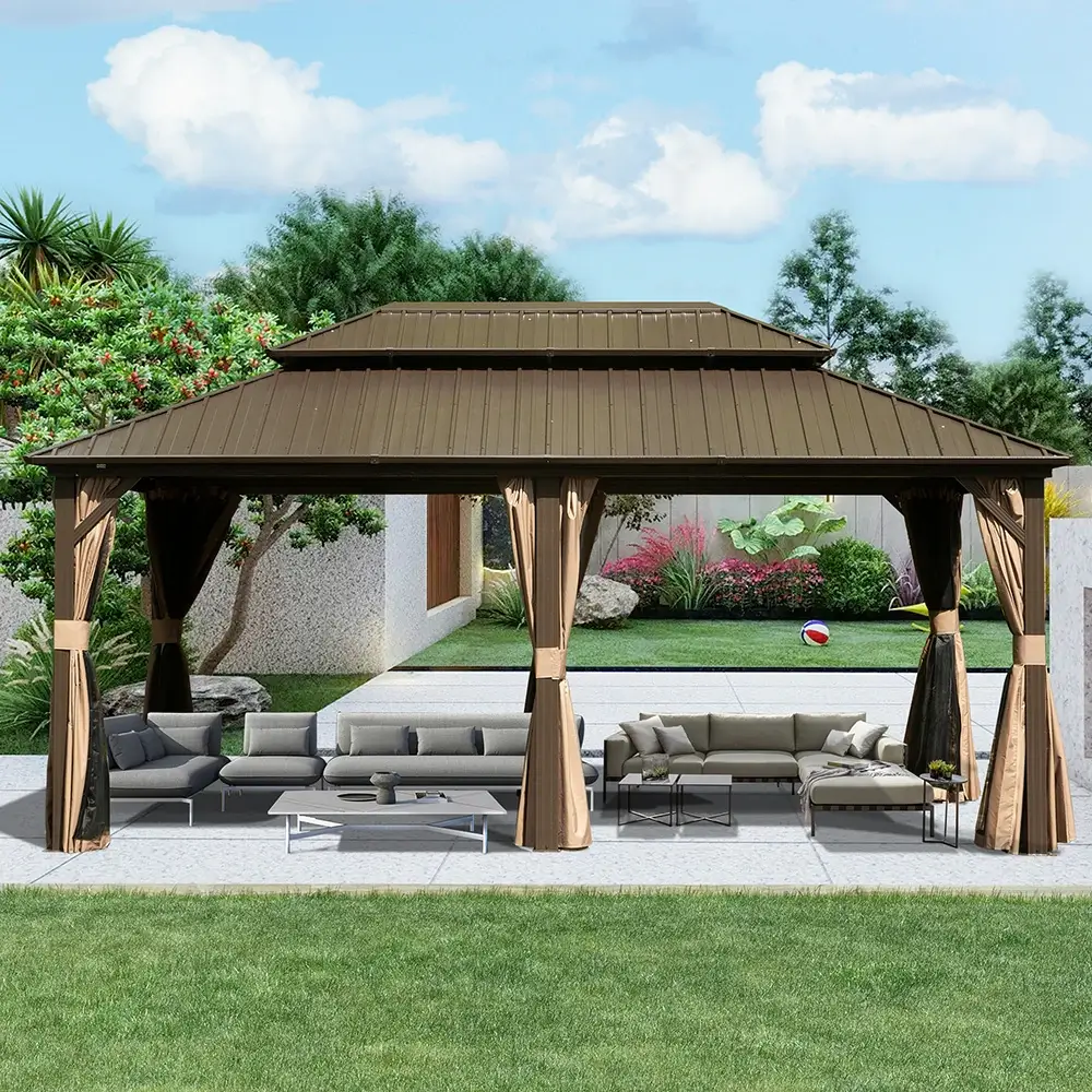 Hardtop Gazebo Classic W/ Netting & Curtain - Image 143