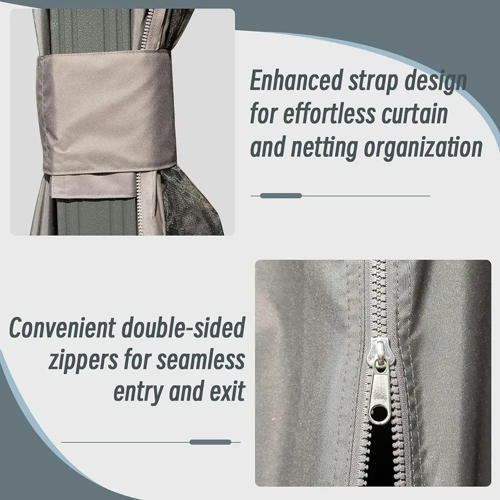 Hardtop Gazebo Classic W/ Netting & Curtain - Image 161