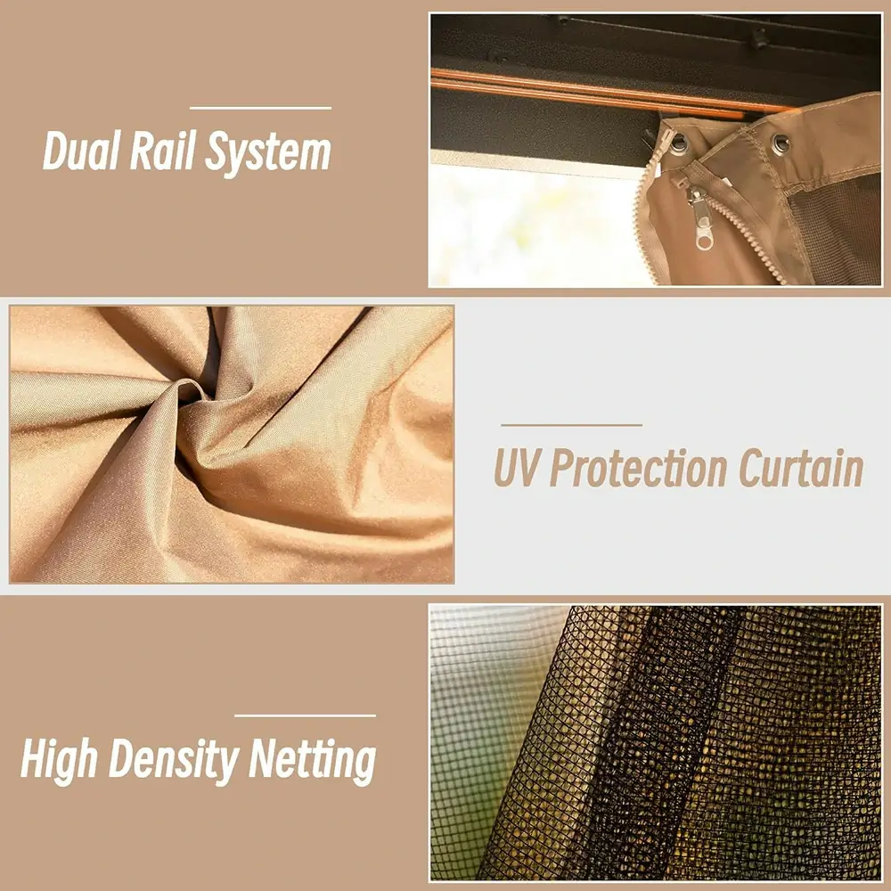 Hardtop Gazebo Classic W/ Netting & Curtain - Image 167