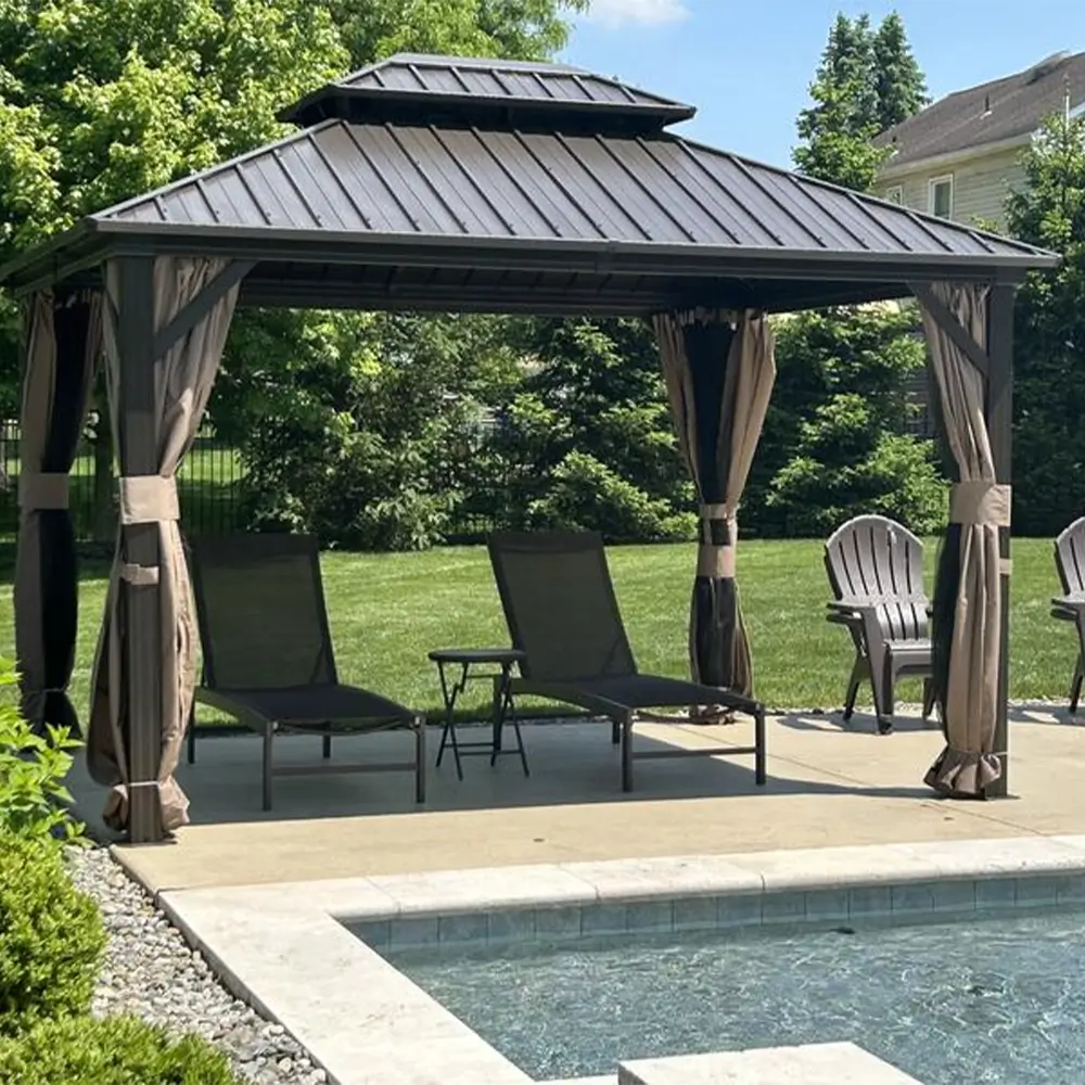 Hardtop Gazebo Classic W/ Netting & Curtain - Image 178