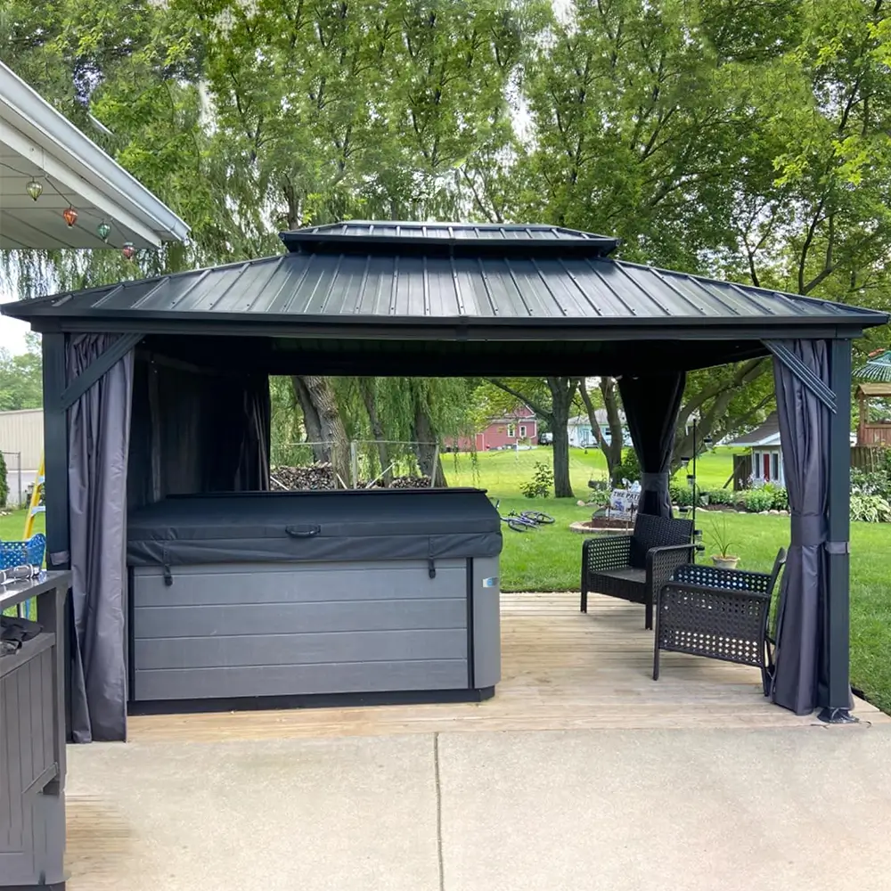 Hardtop Gazebo Classic W/ Netting & Curtain - Image 22