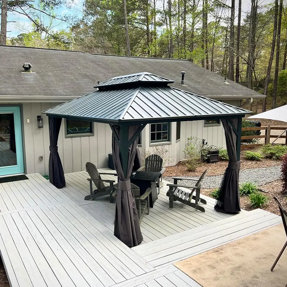 Hardtop Gazebo Classic W/ Netting & Curtain - Image 23