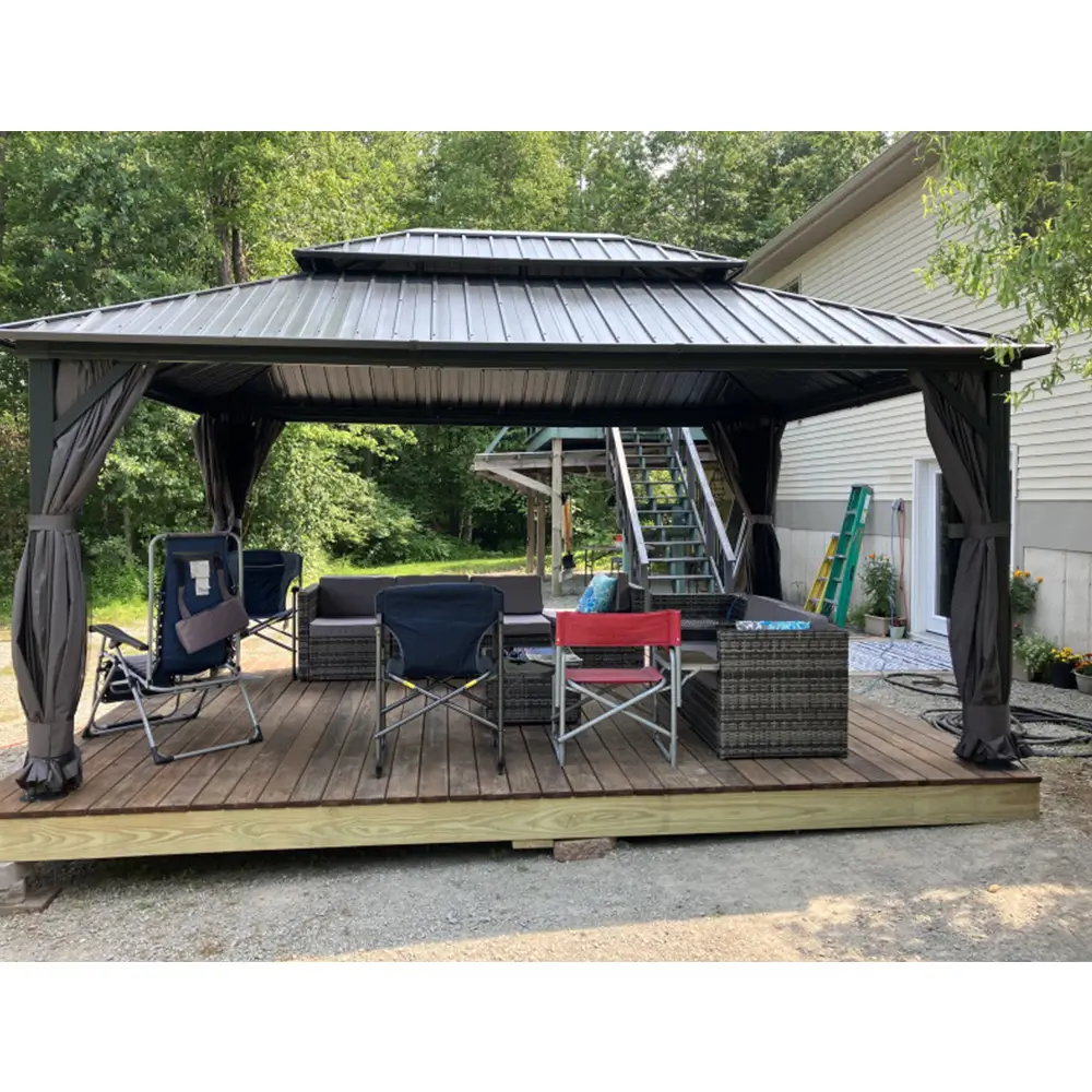 Hardtop Gazebo Classic W/ Netting & Curtain - Image 24