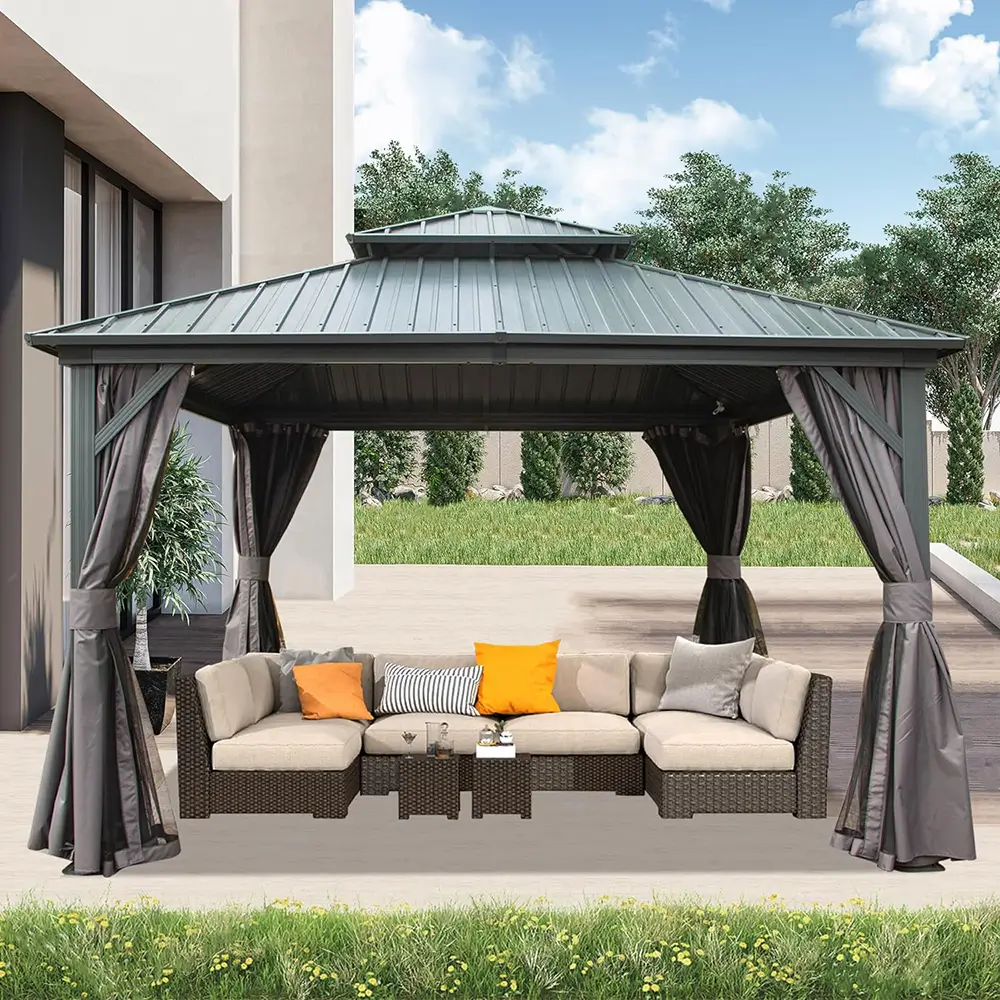Hardtop Gazebo Classic W/ Netting & Curtain - Image 35