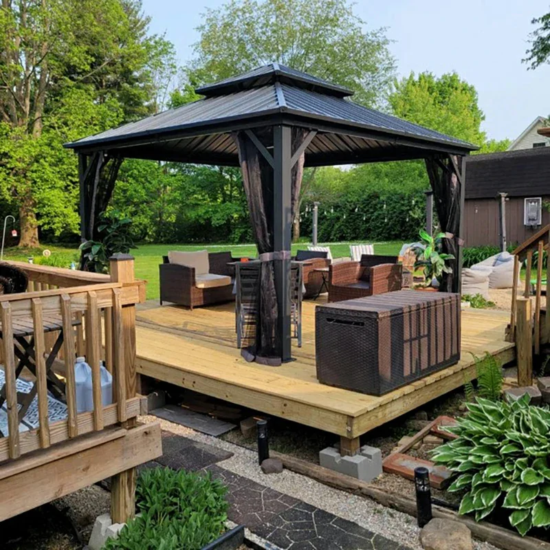 Hardtop Gazebo Classic W/ Netting & Curtain - Image 36