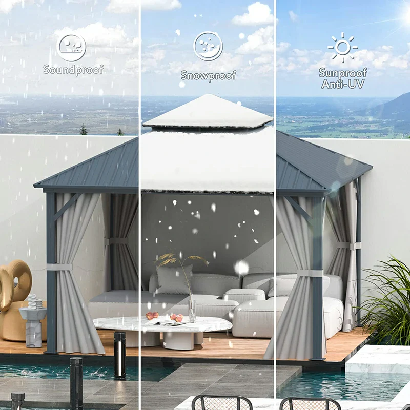 Hardtop Gazebo Classic W/ Netting & Curtain - Image 41