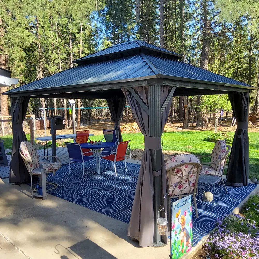 Hardtop Gazebo Classic W/ Netting & Curtain - Image 43