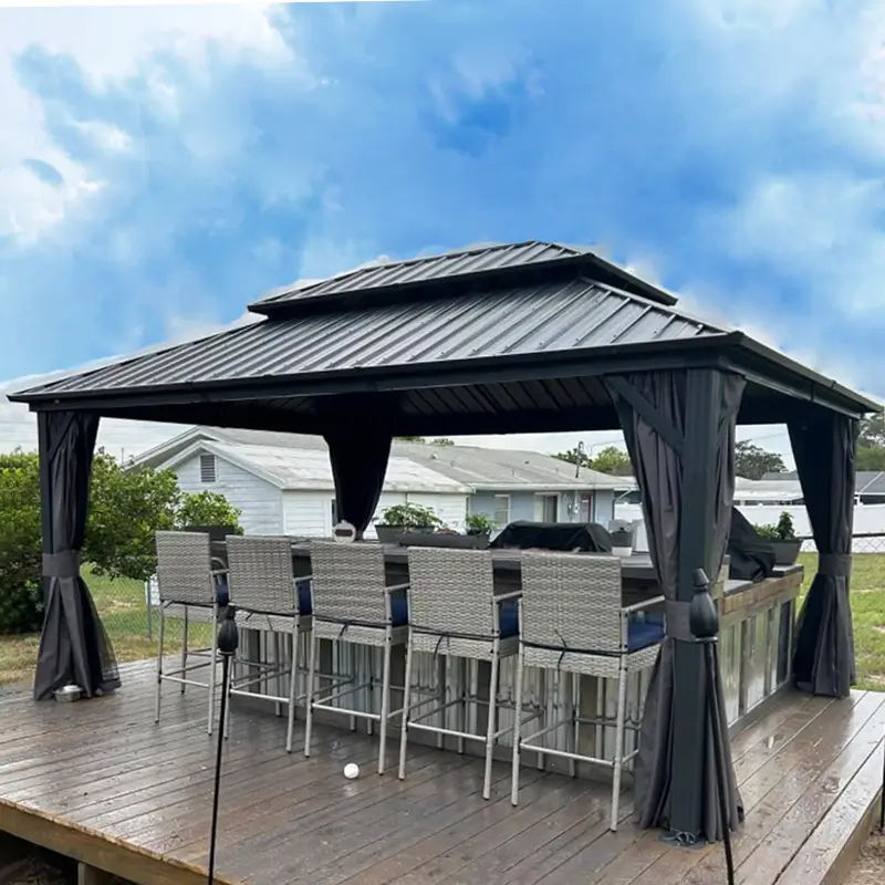 Hardtop Gazebo Classic W/ Netting & Curtain - Image 52