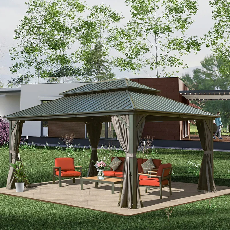 Hardtop Gazebo Classic W/ Netting & Curtain - Image 58