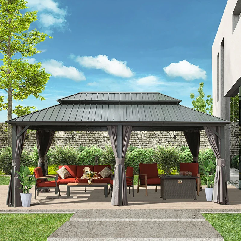 Hardtop Gazebo Classic W/ Netting & Curtain - Image 68